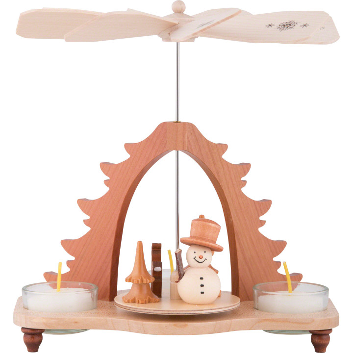 1-Tier Pyramid - Snowman Natural - 18,5 cm / 7 inch