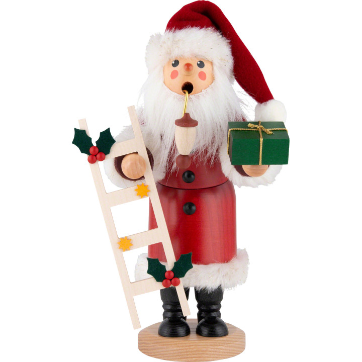 Räuchermännchen Weihnachtsmann mit Leiter - 28,5 cm