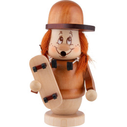 Räuchermännchen Miniwichtel Skaterin - 14 cm