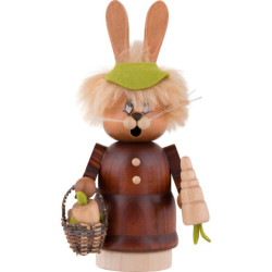Räuchermännchen Miniwichtel Häsin mit Karotte - 16,5 cm