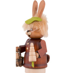 Räuchermännchen Miniwichtel Häsin mit Karotte - 16,5 cm