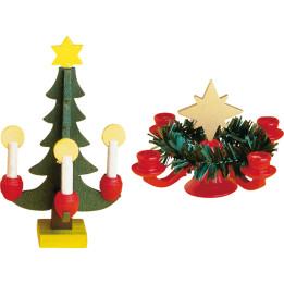 Advent Candlestick & Christmas Tree Miniature