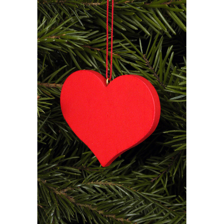 Tree Ornament - Heart Red - 5,7x4,5 cm / 2x2 inch