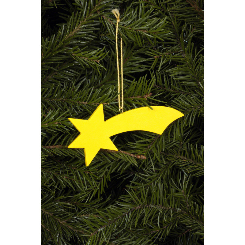 Christbaumschmuck Komet gelb - 9,2 / 3,6 cm