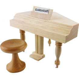 Grand Piano With Stool - natural