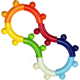 Motorikrassel "8"/ blaue Schelle - 16,5 cm