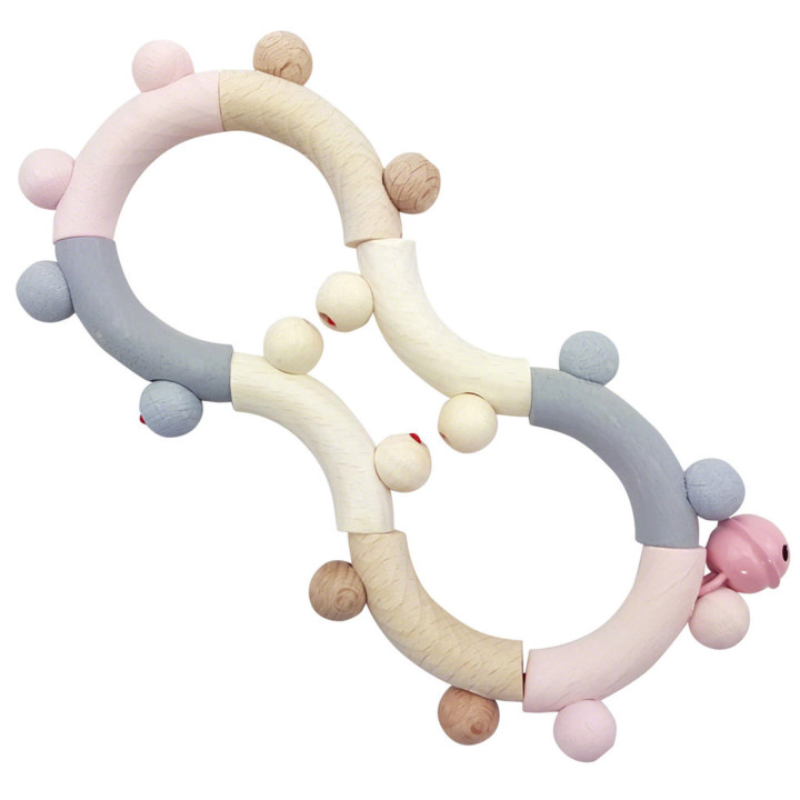 Motoric Skills Rattle Eight, Natural Pink - 16,5 cm / 6.5 inch