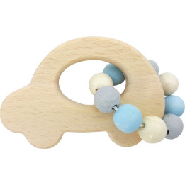 Grasping Rattle Car, Nature Blue - 8 cm / 3.1 inch