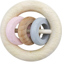 Rundrassel 3 Ringe, nature rosa - 8,5 cm