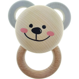 Round Rattle Bear Nature - 10 cm / 3.9 inch