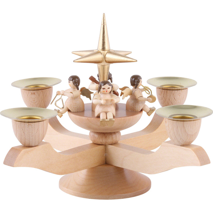 Leuchter mit Engeln - gold - 12 cm
