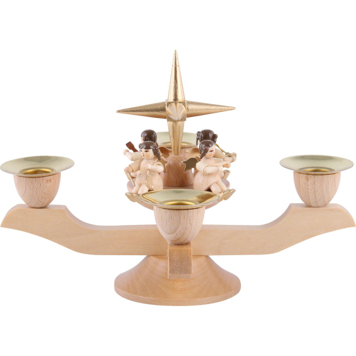 Leuchter mit Engeln - gold - 12 cm