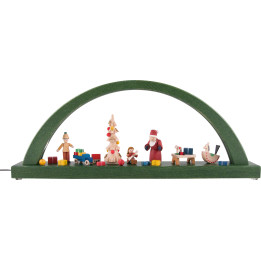 Schwibbogen Bescherung, moosgrün - 40x16 cm