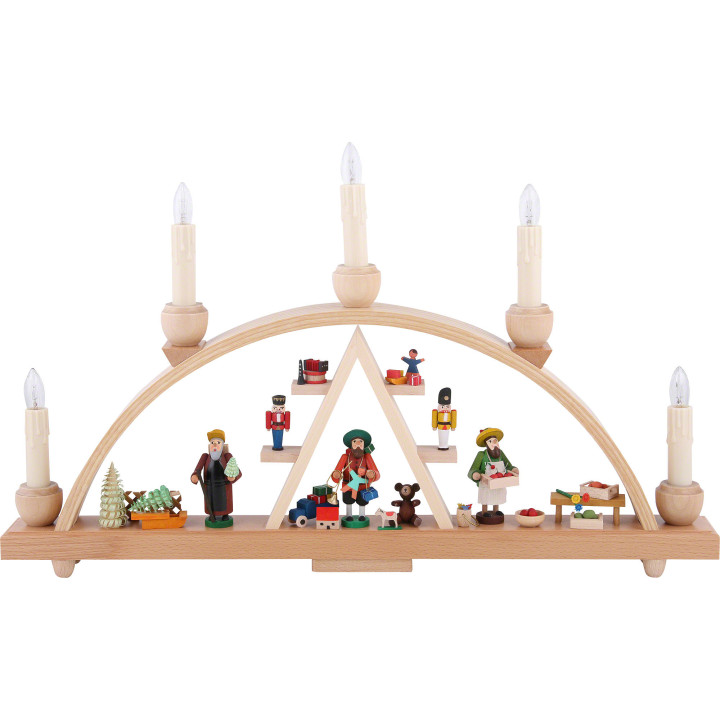 Schwibbogen Seiffener Weihnachtsmarkt - 48x28 cm