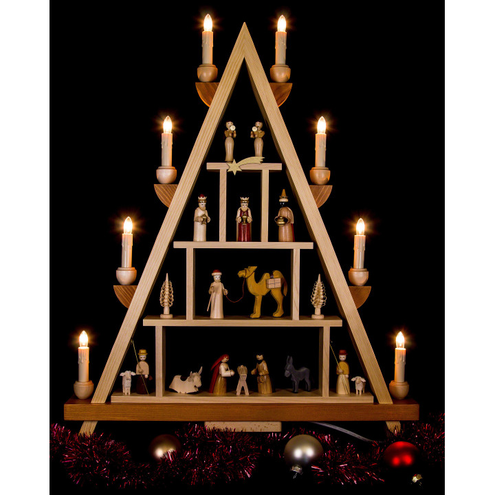 Lichterspitze Christi Geburt - 55x68 cm