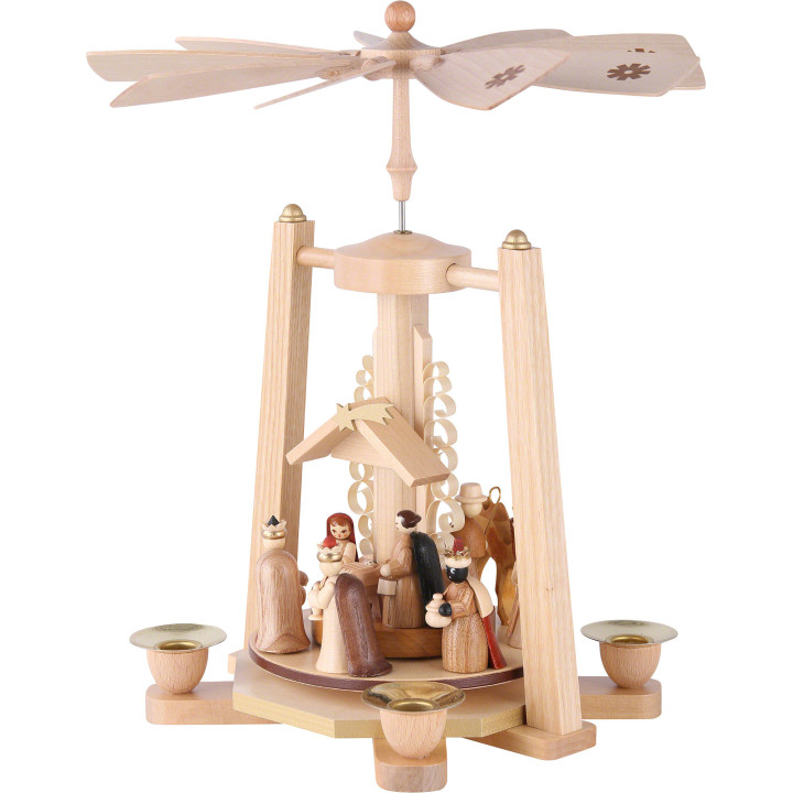 1-stöckige Pyramide Christi Geburt - natur - 29 cm