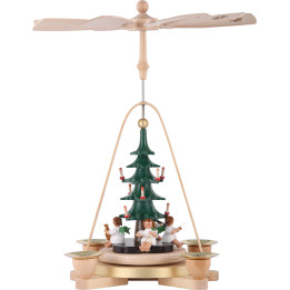1-stöckige Pyramide Engel mit Christbaum - 25 cm