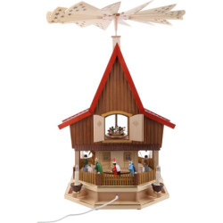 3-stöckiges Adventshaus - Christi Geburt - 77 cm