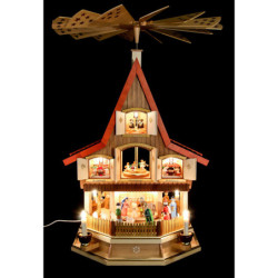 3-stöckiges Adventshaus - Christi Geburt - 77 cm
