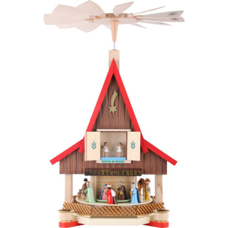 2-stöckiges Adventshaus - Christi Geburt - 53 cm