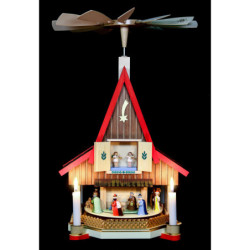 2-stöckiges Adventshaus - Christi Geburt - 53 cm