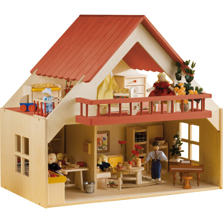 House With Balcony - Red