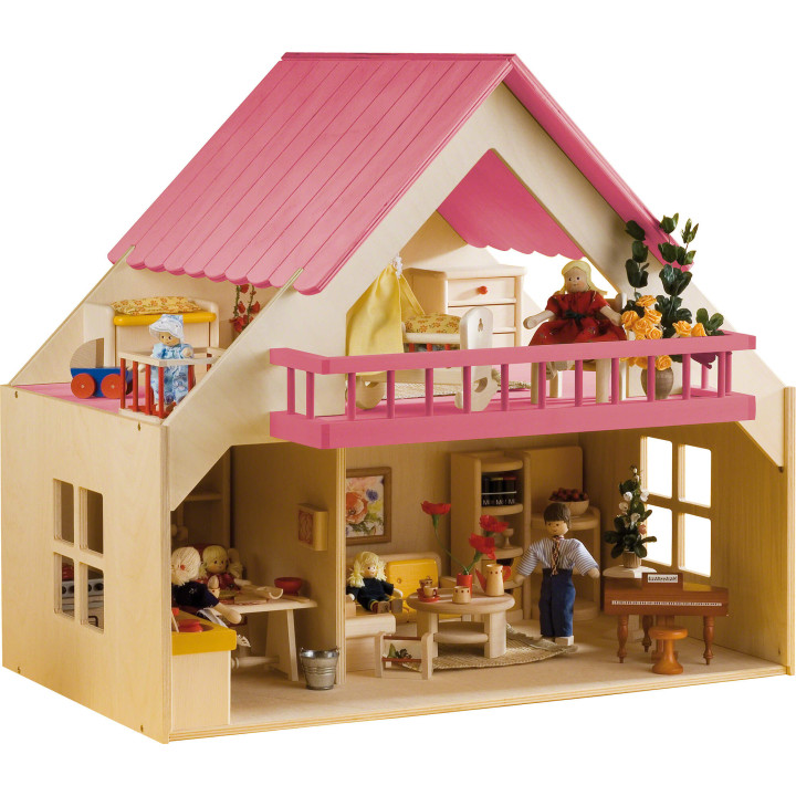 Haus mit Balkon - pink