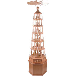 Pyramidensockel sechseckig natur - 36 cm
