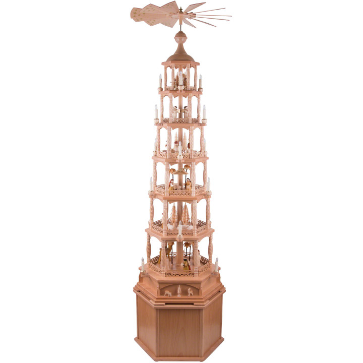 Pyramidensockel sechseckig natur - 36 cm