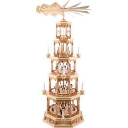 5-stöckige Pyramide Christi Geburt - natur - 123 cm