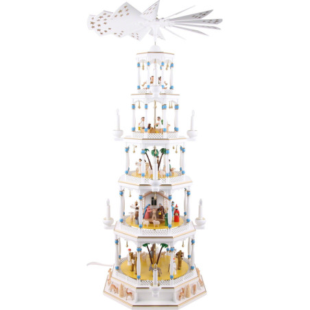 5-stöckige Lichterpyramide von Richard Glässer - Romantik - weiß - 123 cm