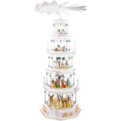 5-stöckige Lichterpyramide von Richard Glässer - Romantik - weiß - 123 cm