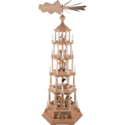 5-stöckige Pyramide Heilige Weihnacht - natur - 140 cm