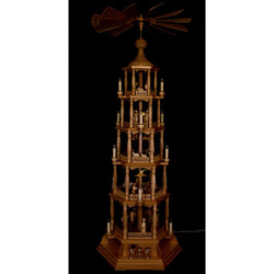 5-stöckige Pyramide Heilige Weihnacht - natur - 140 cm