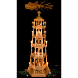 5-stöckige Pyramide Heilige Weihnacht - natur - 140 cm