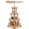 4-stöckige Barock Spiegel-Pyramide Geburt, natur - 86 cm
