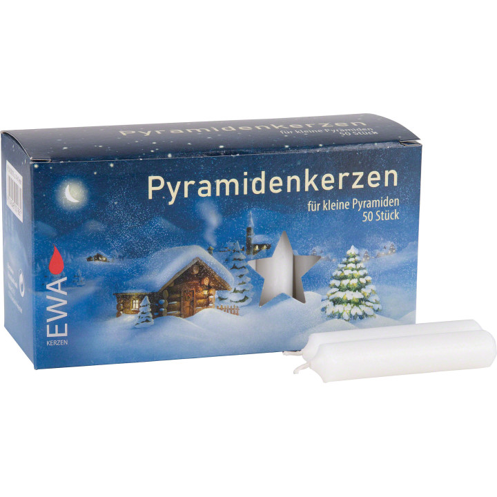 Hochwertige Pyramidenkerzen weiß - 1,4 cm Durchmesser