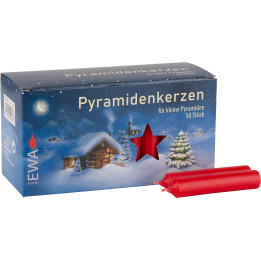 Hochwertige Pyramidenkerzen rot - 1,4 cm Durchmesser