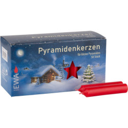 Hochwertige Pyramidenkerzen rot - 1,4 cm Durchmesser