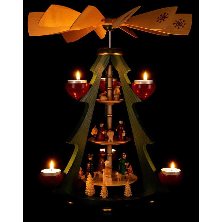 3-Tier Pyramid Tree - Nativity - 40 cm / 15.7 inch
