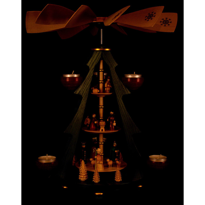 3-Tier Pyramid Tree - Nativity - 40 cm / 15.7 inch