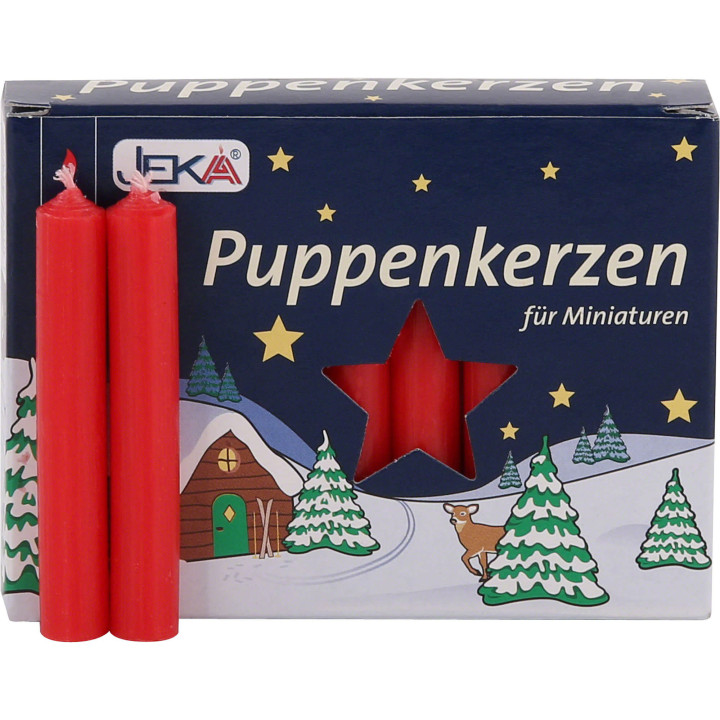 Hochwertige Puppenkerzen rot - 1,0 cm Durchmesser