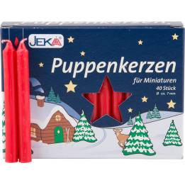 Hochwertige Puppenkerzen rot - 0,7 cm Durchmesser