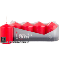 Hochwertige Stumpenkerzen rot - 3,8 cm Durchmesser