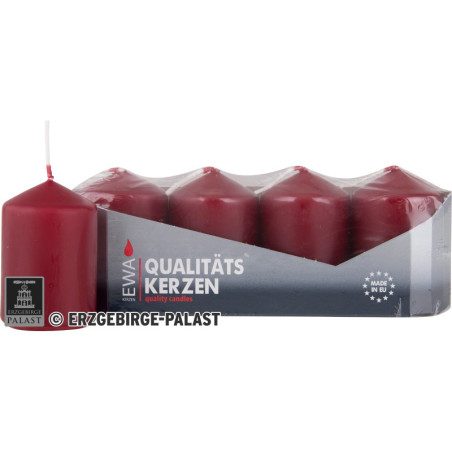 High Quality Pillar Candles Burgundy - D 3.8 cm (1.5 inch)