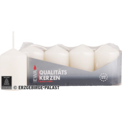 Hochwertige Stumpenkerzen weiß - 3,8 cm Durchmesser