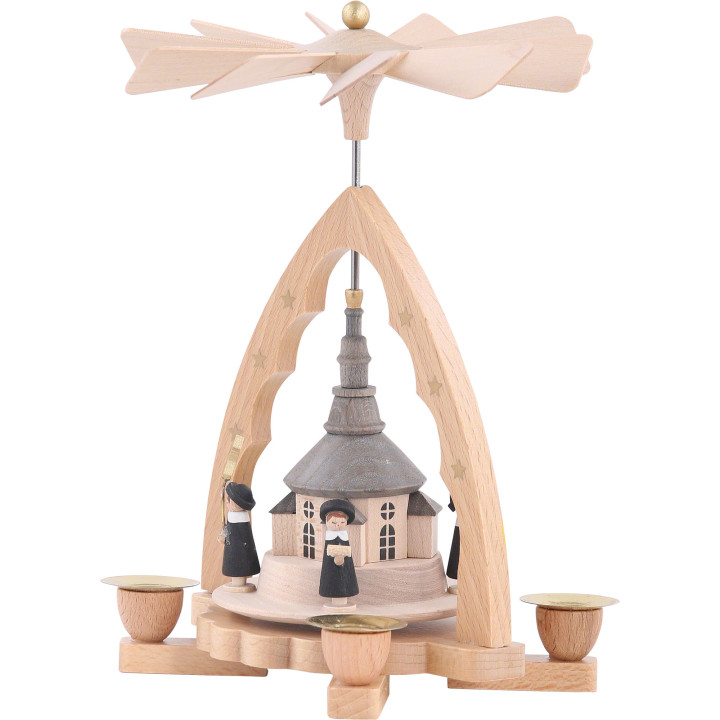 1-stöckige Pyramide Seiffener Kirche - 19 cm