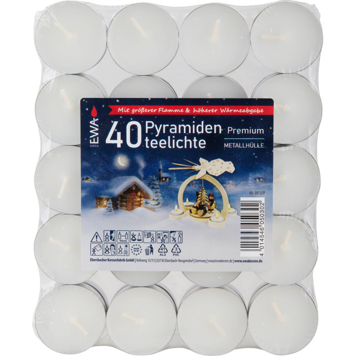 Pyramiden-Teelichter Premium, 40 Stück
