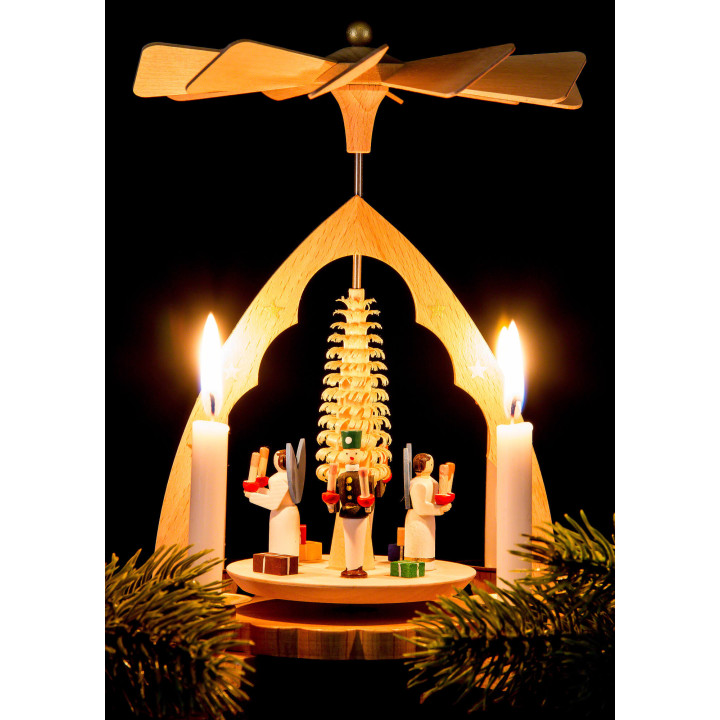 1-stöckige Pyramide Engel und Bergmann - 19 cm