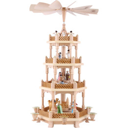 4-stöckige Pyramide Christi Geburt bunt - 54 cm